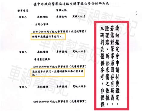 車禍比例查詢|車禍初判表申請要多久？3分鐘教你看初判表肇事比例